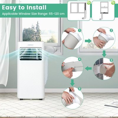 Costway 4-in-1 Portable Air Conditioner 9000BTU Air Cooler Fan Dehumidifier LED Touch - 9