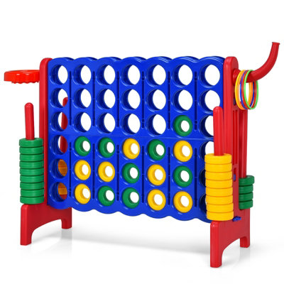 Costway 4-in-A Row Jumbo Indoor Outdoor Family Connect Game w/Basketball Hoop