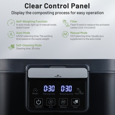 COSTWAY 4 L Electric Composter for Kitchen Smart Waste Dispenser ...