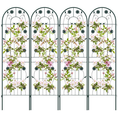 Costway 4 Pack 180 x 50cm Garden Trellis Rustproof Metal Fencing Barrier