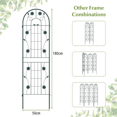 Costway 4 Pack 180 x 50cm Garden Trellis Rustproof Metal Fencing Barrier