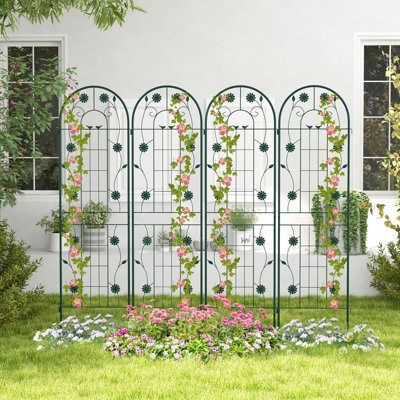 Costway 4 Pack 180 x 50cm Garden Trellis Rustproof Metal Fencing Barrier - 3