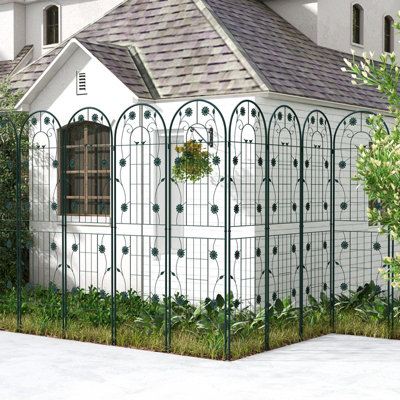 Costway 4 Pack 180 x 50cm Garden Trellis Rustproof Metal Fencing Barrier - 4