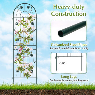 Costway 4 Pack 180 x 50cm Garden Trellis Rustproof Metal Fencing Barrier - 6