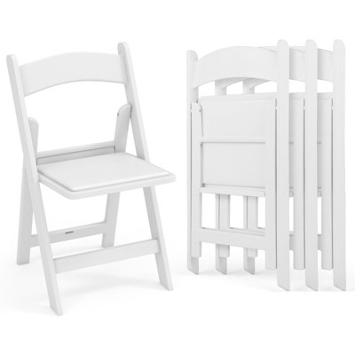 COSTWAY 4 Pack Folding Dining Chair All-Weather Indoor Outdoor Resin Chairs