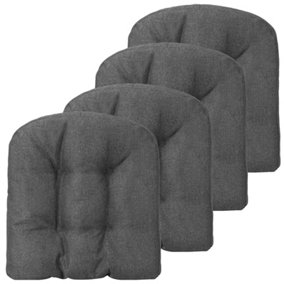 Costway 4 Pack Tufted Chair Cushions Comfortable Seat Pad Skid-Proof & Overstuffed