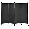 Costway  4 Panel Folding Room Divider Privacy Screen Protector Black