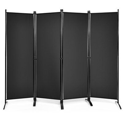 Costway 4 Panel Folding Room Divider Privacy Screen Protector Black