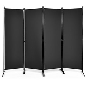 Costway  4 Panel Folding Room Divider Privacy Screen Protector Black