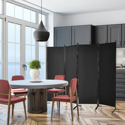 Costway 4 Panel Folding Room Divider Privacy Screen Protector Black