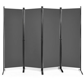 Costway 4 Panel Folding Room Divider Privacy Screen Protector Grey