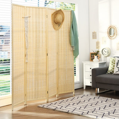 Costway 4 Panel Room Divider Portable Folding Partition Screen Standing ...