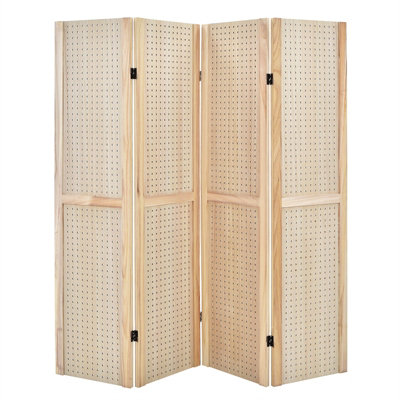 Costway 4 Panel Wooden Room Divider Folding Screen Wall Room Partition ...
