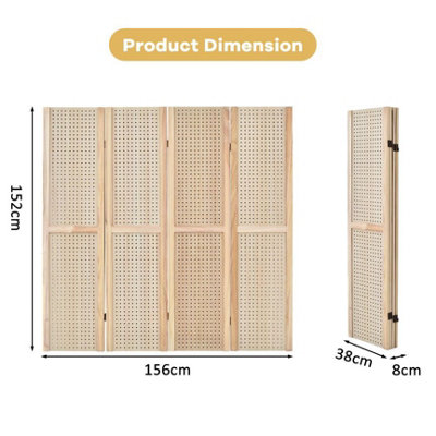 Costway 4 Panel Wooden Room Divider Folding Screen Wall Room Partition Separator Privacy