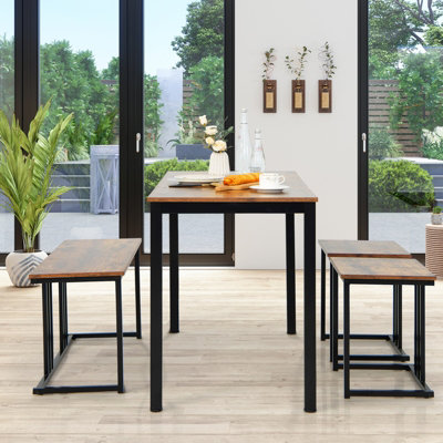 Costway 4 PCS Industrial Dining Table Chair Set Kitchen Table