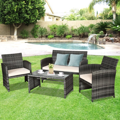 Costway rattan discount patio furniture set