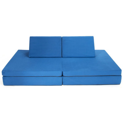 Costway 4 Piece Convertible Kids Couch or 2 Chairs Toddler to Teen Sofa Play Set
