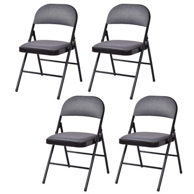 Costway 4Piece Folding Fabric Steel Frame Chairs Set DIY at B&Q