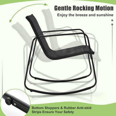 Costway 4 Piece Patio Rocking Set Outdoor Rocker Chair Conversation Set - 4