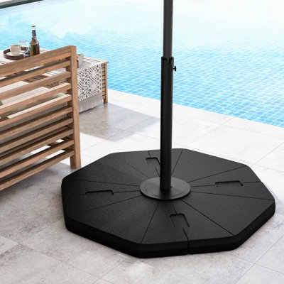 Costway 4-Piece Patio Umbrella Base 94 kg Capacity Umbrella Stand Weighted Plate Set