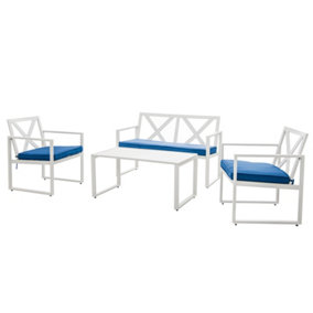 Costway 4 Pieces Outdoor Patio Chairs Set with Coffee Table Cushions