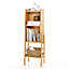 Costway 4 Tier Bamboo Bookshelf Free Standing Tall Bookcase Storage Organizer Rack Shelf