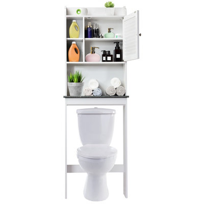 Over the Toilet Shelf Wall Mounted with Metal Frame for Bathroom - Costway