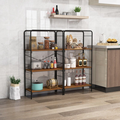 Costway 4 Tier Bookshelf Open Back Storage Shelf Display Rack Metal Frame Shelving Unit