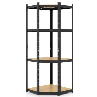 Costway 4-Tier Corner Metal Shelving Unit Adjustable Garage Storage ...