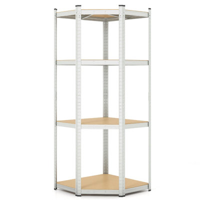 Costway 4-Tier Corner Metal Shelving Unit Adjustable Garage Storage ...