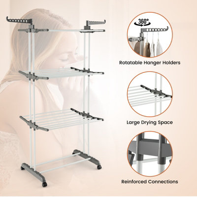 Costway 4-Tier Foldable Clothes Drying Rack Collapsible Laundry Rack w ...