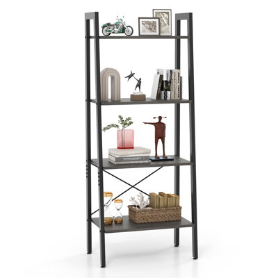 Costway 4-Tier Industrial Bookshelf Standing Display Shelf Plant Flower Stand