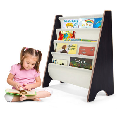 Costway 4 Tier Kids Bookshelf Magazine Rack Baby Book Storage Display Organizer Holder