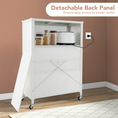 Costway 4-Tier Kitchen Bakers Rack Metal Microwave Stand w/ Flip Doors - 7