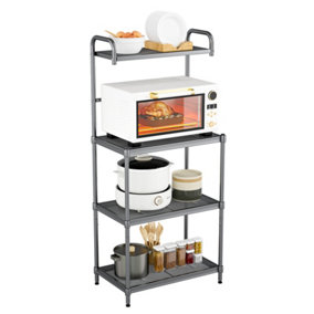 Costway 4-Tier Kitchen Utility Storage Display Stand Microwave Oven Stand Bakers Rack