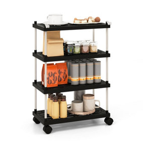 Costway 4-Tier Slim Storage Cart Slide Out Rolling Utility Cart with Lockable Wheels