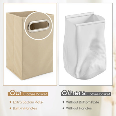 Costway 4-Tier Tilt-Out Laundry Hamper Bamboo Clothes Basket with Storage Shelves - 7