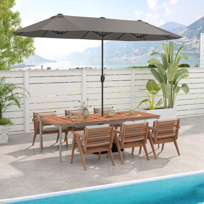 Costway 4 x 2M Patio Umbrella Outdoor Double-sided Market
