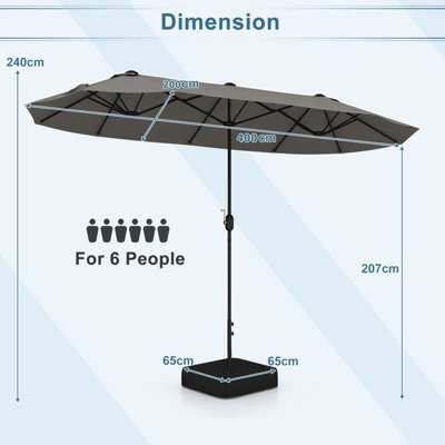 14' patio umbrella Jardinico 10' x 14' Rectangle Aluminum Sidepost Tilt Umbrella