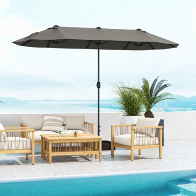 Costway 4 x 2M Patio Umbrella Outdoor Double-sided Market
