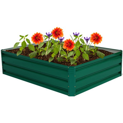 Costway 4 x 3ft Metal Raised Garden Bed Outdoor Planter Box Backyard