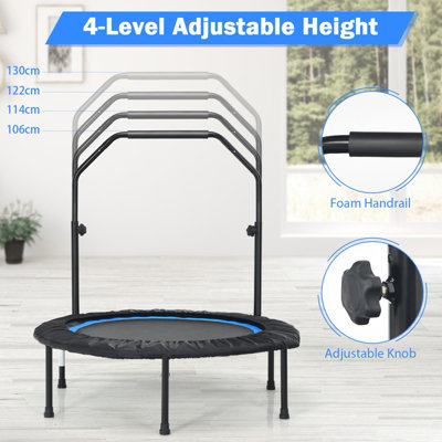 Costway 40" Mini Trampoline Foldable Fitness Trampoline with Height Adjustable Handle - 5