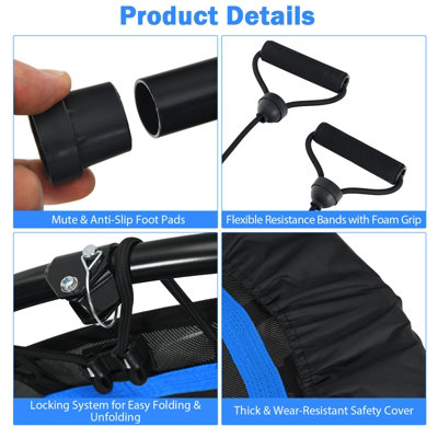 Costway 40" Mini Trampoline Foldable Fitness Trampoline with Height Adjustable Handle - 9