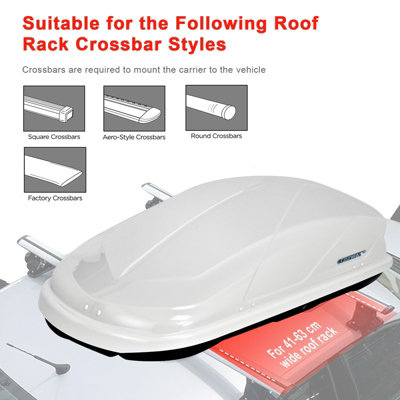 Costway 400L Car Roof Cargo Box SUVs Waterproof Carrier w/ Lock & Key Rooftop Cargo - 3
