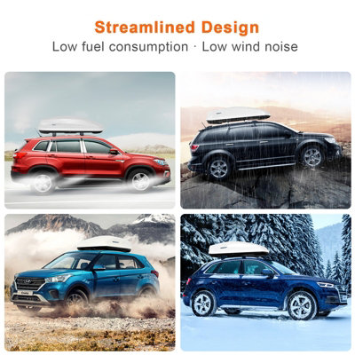 Costway 400L Car Roof Cargo Box SUVs Waterproof Carrier w/ Lock & Key Rooftop Cargo - 7