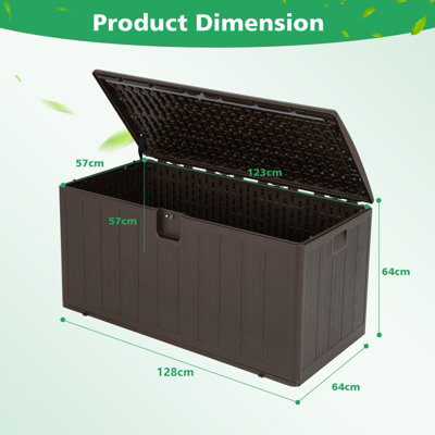 Costway 400L Outdoor Patio Deck Box Weather Resistant Storage Tools Bin Garden Container
