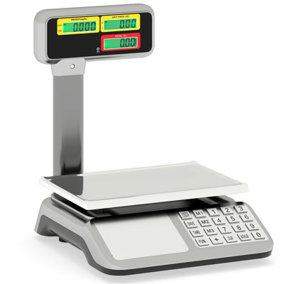 COSTWAY 40kg Price Computing Scale with Pole Dual LCD Display Digital ...