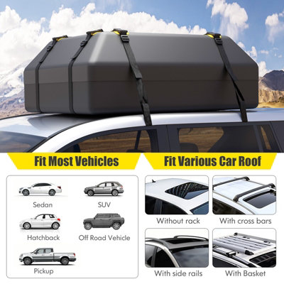 Costway 420L Large Car Roof Top Rack Luggage Carrier Bag Storage Bag Travel Waterproof - 5