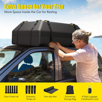 Costway 420L Large Car Roof Top Rack Luggage Carrier Bag Storage Bag Travel Waterproof