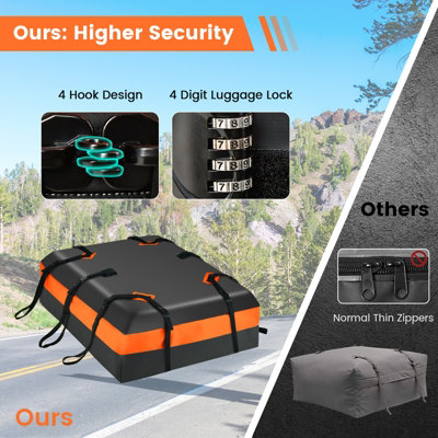 Costway 424L Large Car Roof Top Rack Luggage Carrier Bag Storage Bag Travel Waterproof - 6